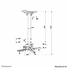 Neomounts CL25-540BL1 – מתקן תקרה למקרן עם כיוונון מלא וגובה מתכוונן (60.5-90.5 ס״מ)